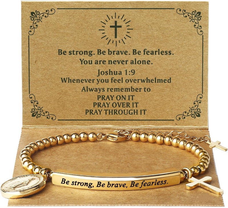 DS Inspirational Bracelet for Women Christian Engraved Bibler Verse Cross Butterfly Daisies Charm Bracelet, Exquisite Stainless Steel Jewelry Daughter Best Friend Bestie - Image 1